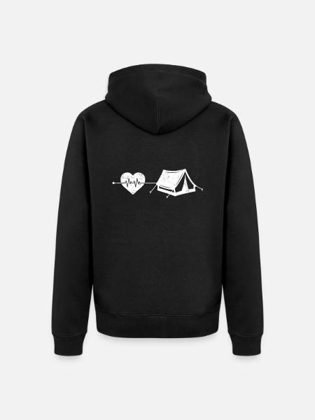Motorhome heartbeat - Unisex Premium Organic Zip Hoodie - black