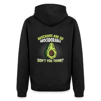 Avocado design for vegetarians and vegans - Unisex Premium Organic Zip Hoodie - black - Back - Nico (187cm)