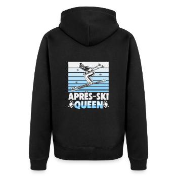 Skiers Apres Ski Queen Ski - Unisex Premium Organic Zip Hoodie - black - Back - Nico (187cm)