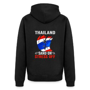 Thaïlande Beach Holiday by the Sea Design Beach Motif - Veste à capuche bio Premium Unisexe - noir - Dos - Nico (187cm)