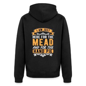 Mittelalterfest Mittelaltermarkt Mead And Hand Pie - Unisex Premium Bio Zip Hoodie - Schwarz - Hinten - Nico (187cm)