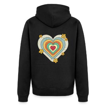 National Retro Day Vintage Old Classic 80er 90er Jahre - Unisex Premium Bio Zip Hoodie - Schwarz - Hinten - Nico (187cm)