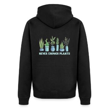 Jamais assez de plantes Pflanzen - Veste à capuche bio Premium Unisexe - noir - Dos - Nico (187cm)