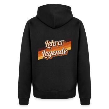 Schule Geburtstag als Legende geboren Lehrer - Unisex Premium Bio Zip Hoodie - Schwarz - Hinten - Nico (187cm)