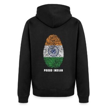 Tag der indischen Republik Hindustani indische Flagge - Unisex Premium Bio Zip Hoodie - Schwarz - Hinten - Nico (187cm)