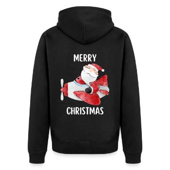 Joyeux Noël Drôle de Chemise de Noël - Veste à capuche bio Premium Unisexe - noir - Dos - Nico (187cm)