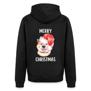 Joyeux Noël Drôle de Chemise de Noël - Veste à capuche bio Premium Unisexe - noir - Dos - Nico (187cm)
