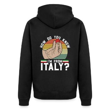 Italie Guitare Guitariste Guitariste Drôle - Veste à capuche bio Premium Unisexe - noir - Dos - Nico (187cm)