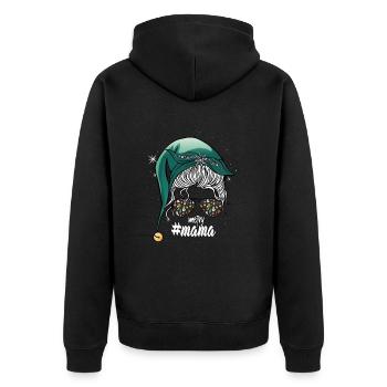 Fröhliche Weihnachten Mutter schöne Bescherung - Unisex Premium Bio Zip Hoodie - Schwarz - Hinten - Nico (187cm)