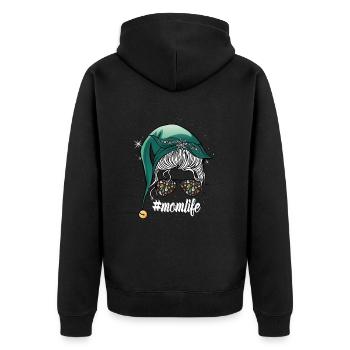 Fröhliche Weihnachten Mutter schöne Bescherung - Unisex Premium Bio Zip Hoodie - Schwarz - Hinten - Nico (187cm)