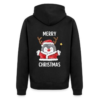 Joyeux Noël Drôle de Chemise de Noël - Veste à capuche bio Premium Unisexe - noir - Dos - Nico (187cm)