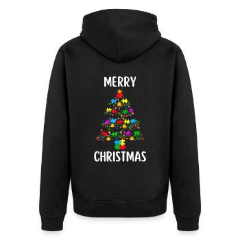 Joyeux Noël Drôle de Chemise de Noël - Veste à capuche bio Premium Unisexe - noir - Dos - Nico (187cm)