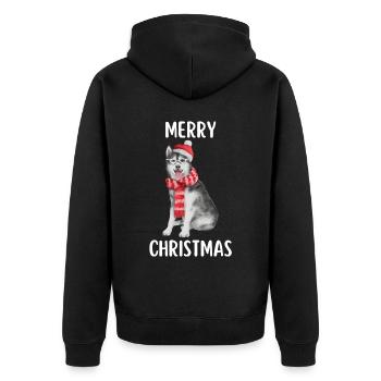 Joyeux Noël Drôle de Chemise de Noël - Veste à capuche bio Premium Unisexe - noir - Dos - Nico (187cm)