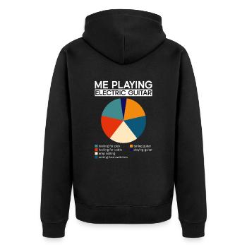 Ich spiele E-Gitarre - E-Gitarre Gitarre Spieler - Unisex Premium Bio Zip Hoodie - Schwarz - Hinten - Nico (187cm)