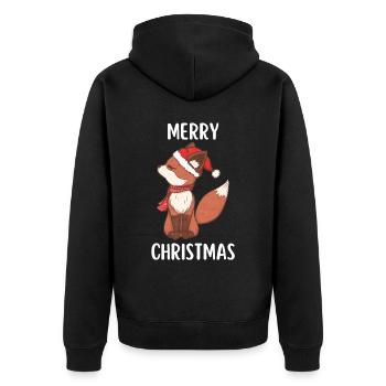 Joyeux Noël Drôle de Chemise de Noël - Veste à capuche bio Premium Unisexe - noir - Dos - Nico (187cm)