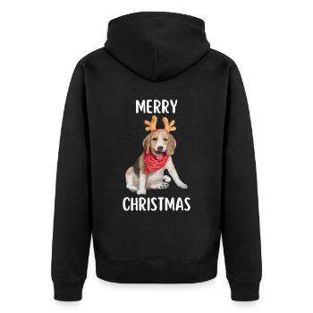 Joyeux Noël Drôle de Chemise de Noël - Veste à capuche bio Premium Unisexe - noir - Dos - Nico (187cm)