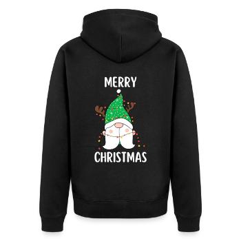Joyeux Noël Drôle de Chemise de Noël - Veste à capuche bio Premium Unisexe - noir - Dos - Nico (187cm)