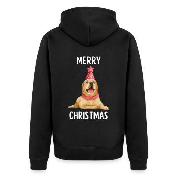 Joyeux Noël Drôle de Chemise de Noël - Veste à capuche bio Premium Unisexe - noir - Dos - Nico (187cm)