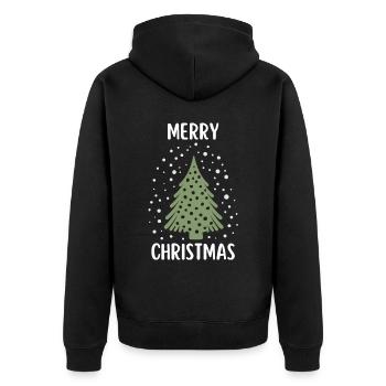 Joyeux Noël Drôle de Chemise de Noël - Veste à capuche bio Premium Unisexe - noir - Dos - Nico (187cm)
