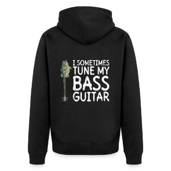 I sometimes tune my bass guitar guitarist - Unisex Premium Organic Zip Hoodie - black - Back - Nico (187cm)