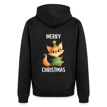 Joyeux Noël Drôle de Chemise de Noël - Veste à capuche bio Premium Unisexe - noir - Dos - Nico (187cm)