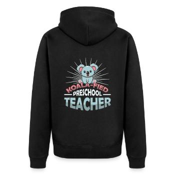 Koala-fied Koala fier enseignant préscolaire - Veste à capuche bio Premium Unisexe - noir - Dos - Nico (187cm)