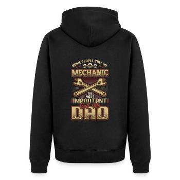 Mechaniker, Das Wichtigste Call Me Dad, Auto - Unisex Premium Bio Zip Hoodie - Schwarz - Hinten - Nico (187cm)