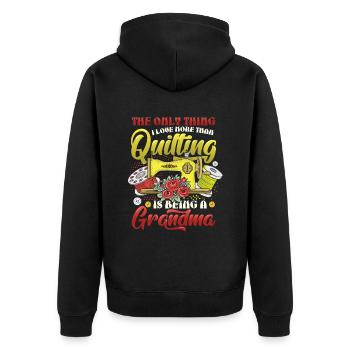 Coudre Quilter Grand-mère Quilting - Veste à capuche bio Premium Unisexe - noir - Dos - Nico (187cm)