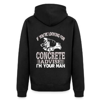 Concrete construction design for construction workers and construction site - Unisex Premium Organic Zip Hoodie - black - Back - Nico (187cm)