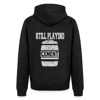 Concrete construction design for construction workers and construction site - Unisex Premium Organic Zip Hoodie - black - Back - Nico (187cm)