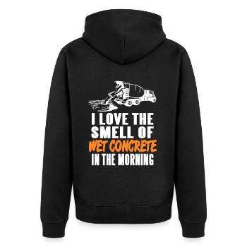 Concrete worker design for construction worker and construction site - Unisex Premium Organic Zip Hoodie - black - Back - Nico (187cm)