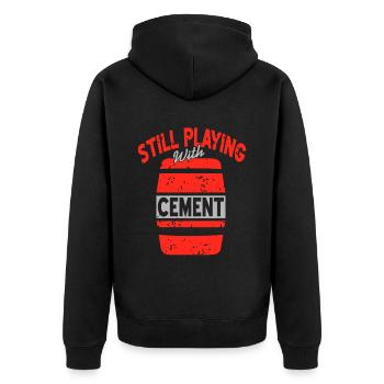 Concrete worker design for construction worker and construction site - Unisex Premium Organic Zip Hoodie - black - Back - Nico (187cm)