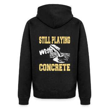 Concrete construction design for construction workers and construction site - Unisex Premium Organic Zip Hoodie - black - Back - Nico (187cm)