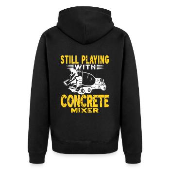 Concrete worker design for construction worker and construction site - Unisex Premium Organic Zip Hoodie - black - Back - Nico (187cm)