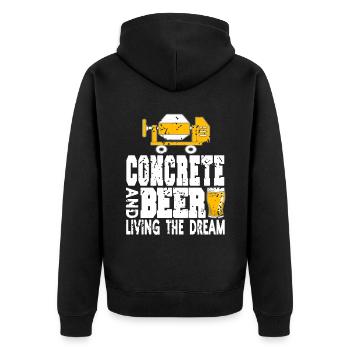 Conception de constructeur en béton pour les constructeurs et le chantier de construction - Veste à capuche bio Premium Unisexe - noir - Dos - Nico (187cm)