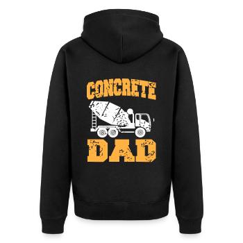 Concrete builder design for builders and construction site - Unisex Premium Organic Zip Hoodie - black - Back - Nico (187cm)