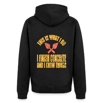 Concrete construction design for construction workers and construction site - Unisex Premium Organic Zip Hoodie - black - Back - Nico (187cm)