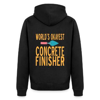 Concrete construction design for construction workers and construction site - Unisex Premium Organic Zip Hoodie - black - Back - Nico (187cm)
