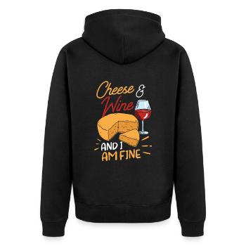 Fromage et vin et je suis un amoureux de l’amour - Veste à capuche bio Premium Unisexe - noir - Dos - Nico (187cm)