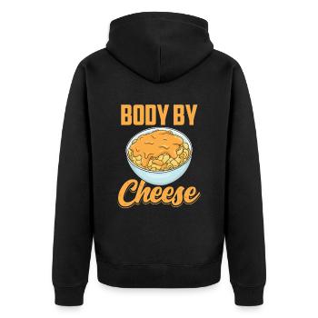 Körper Von Käse Liebhaber Sprüche Liebe Süß - Unisex Premium Bio Zip Hoodie - Schwarz - Hinten - Nico (187cm)