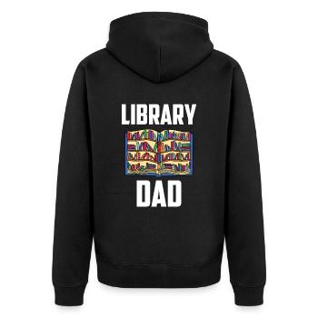 Bibliothèque Papa lover Bibliothécaire Livres - Veste à capuche bio Premium Unisexe - noir - Dos - Nico (187cm)