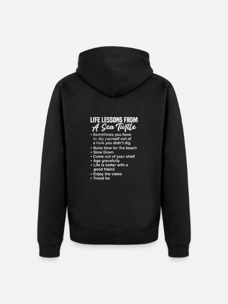 Turtle - Unisex Premium Organic Zip Hoodie - black