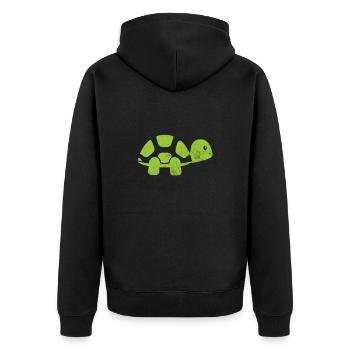 Turtle - Unisex Premium Organic Zip Hoodie - black - Back - Nico (187cm)