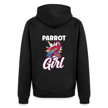Perroquet Fille Mignon Animal Perroquets Pet - Veste à capuche bio Premium Unisexe - noir - Dos - Nico (187cm)