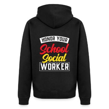 Honorez votre école Travailleur social en travail social scolaire - Veste à capuche bio Premium Unisexe - noir - Dos - Nico (187cm)