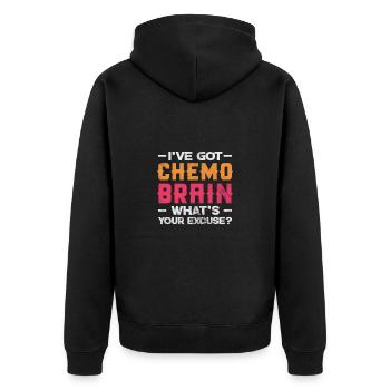 Cancer - Unisex Premium Organic Zip Hoodie - black - Back - Nico (187cm)