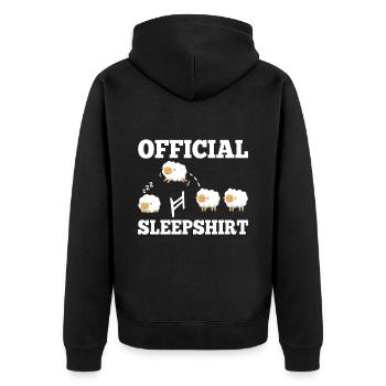 Chemise de nuit officielle Mouton - Veste à capuche bio Premium Unisexe - noir - Dos - Nico (187cm)