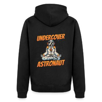Undercover Astronaut Rocket Astronomy Space - Unisex Premium Organic Zip Hoodie - black - Back - Nico (187cm)