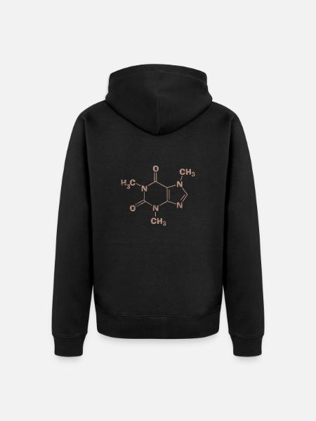 Coffee - Unisex Premium Organic Zip Hoodie - black