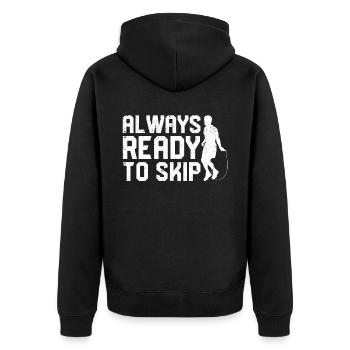 Lustiges Springseil Springseil springen Seil sprin - Unisex Premium Bio Zip Hoodie - Schwarz - Hinten - Nico (187cm)
